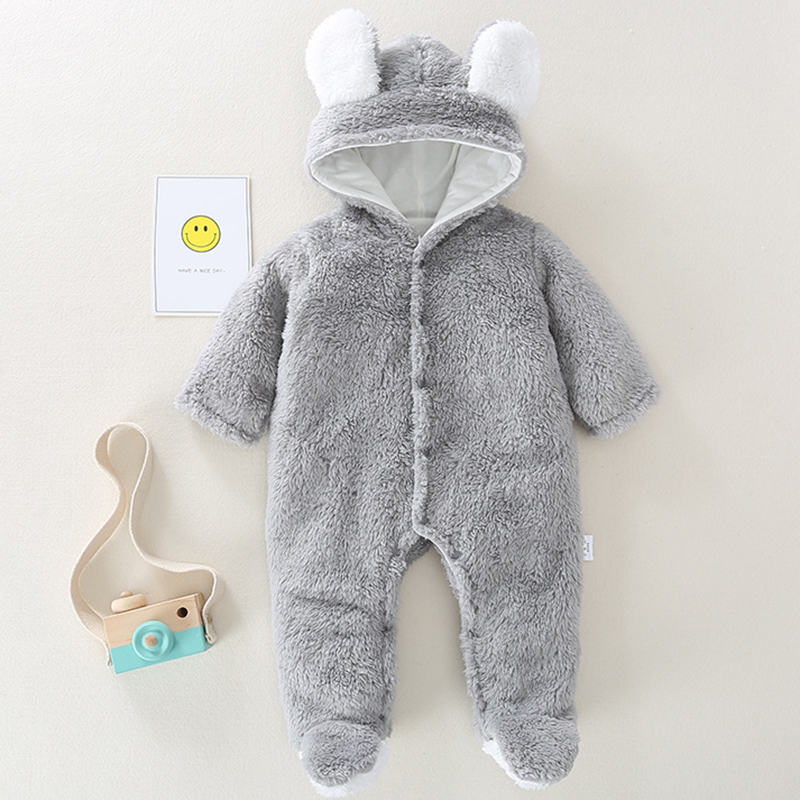 Winter Clothing Baby Boy - Winter Baby Boy Romper Hooded Cartoon