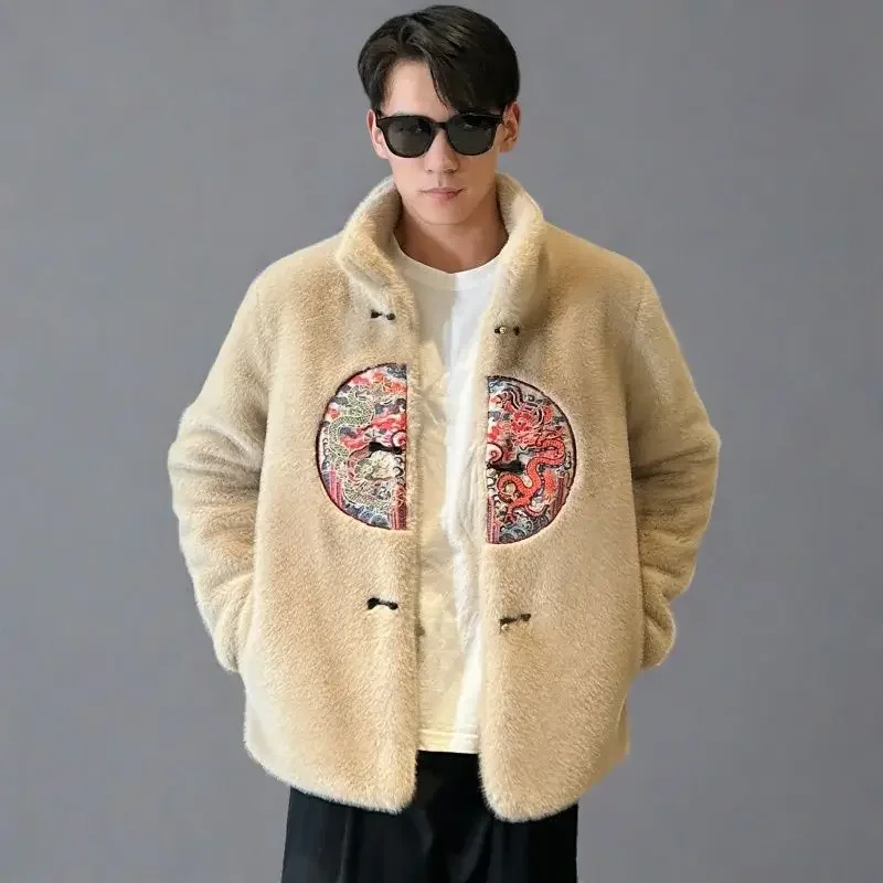 Winter Clothing Brands - Winter Fur Jacket Embroidery Men's Clothing