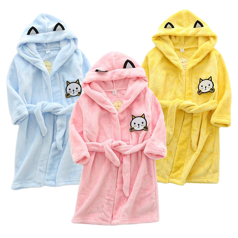 Kids Cartoon Cat Robes New Win - Winter Clothing Baby Boy 评论和价格
