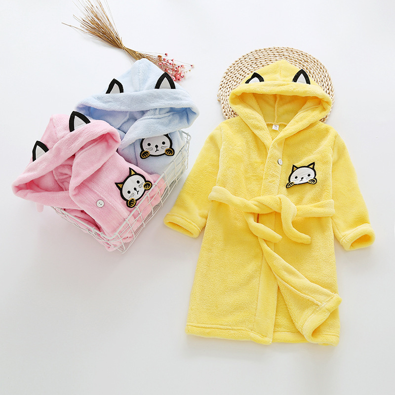 Kids Cartoon Cat Robes New Win - Winter Clothing Baby Boy 评论和价格