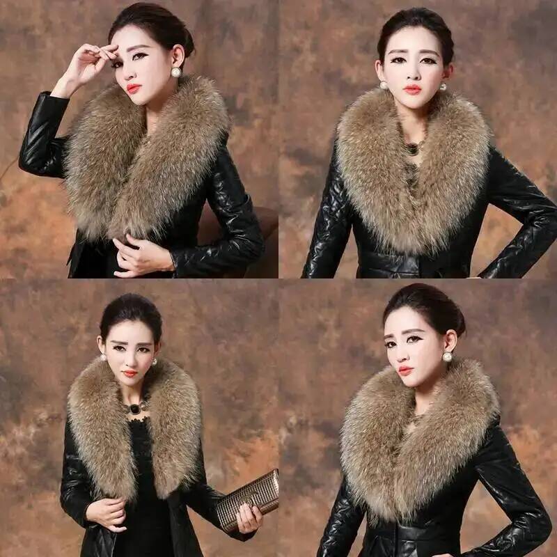 Natural Raccoon Fur Collar Rea - Winter Clothing Stores 评论和价格