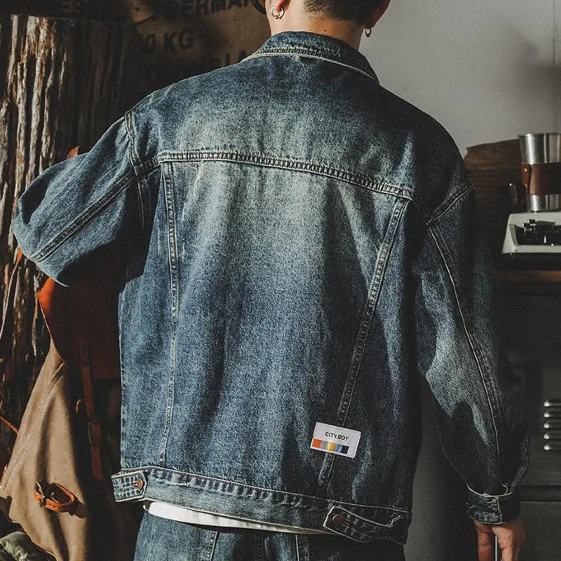 Trendy Loose Denim Jackets Man - Winter Clothing Aesthetic 评论和价格