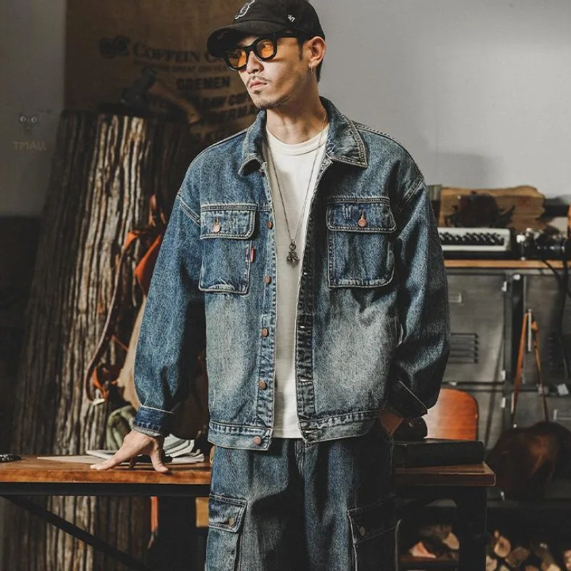 Trendy Loose Denim Jackets Man - Winter Clothing Aesthetic 评论和价格