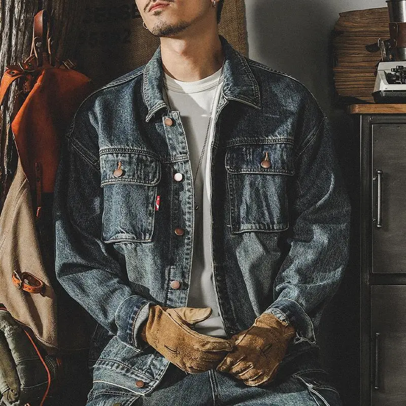 Trendy Loose Denim Jackets Man - Winter Clothing Aesthetic 评论和价格