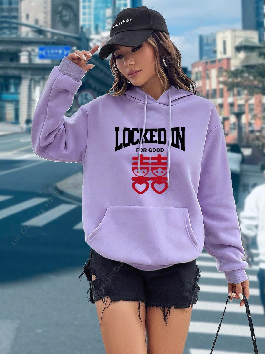 Funny Letter Print Hoodies Wom - Winter Clothing Aesthetic 评论和价格