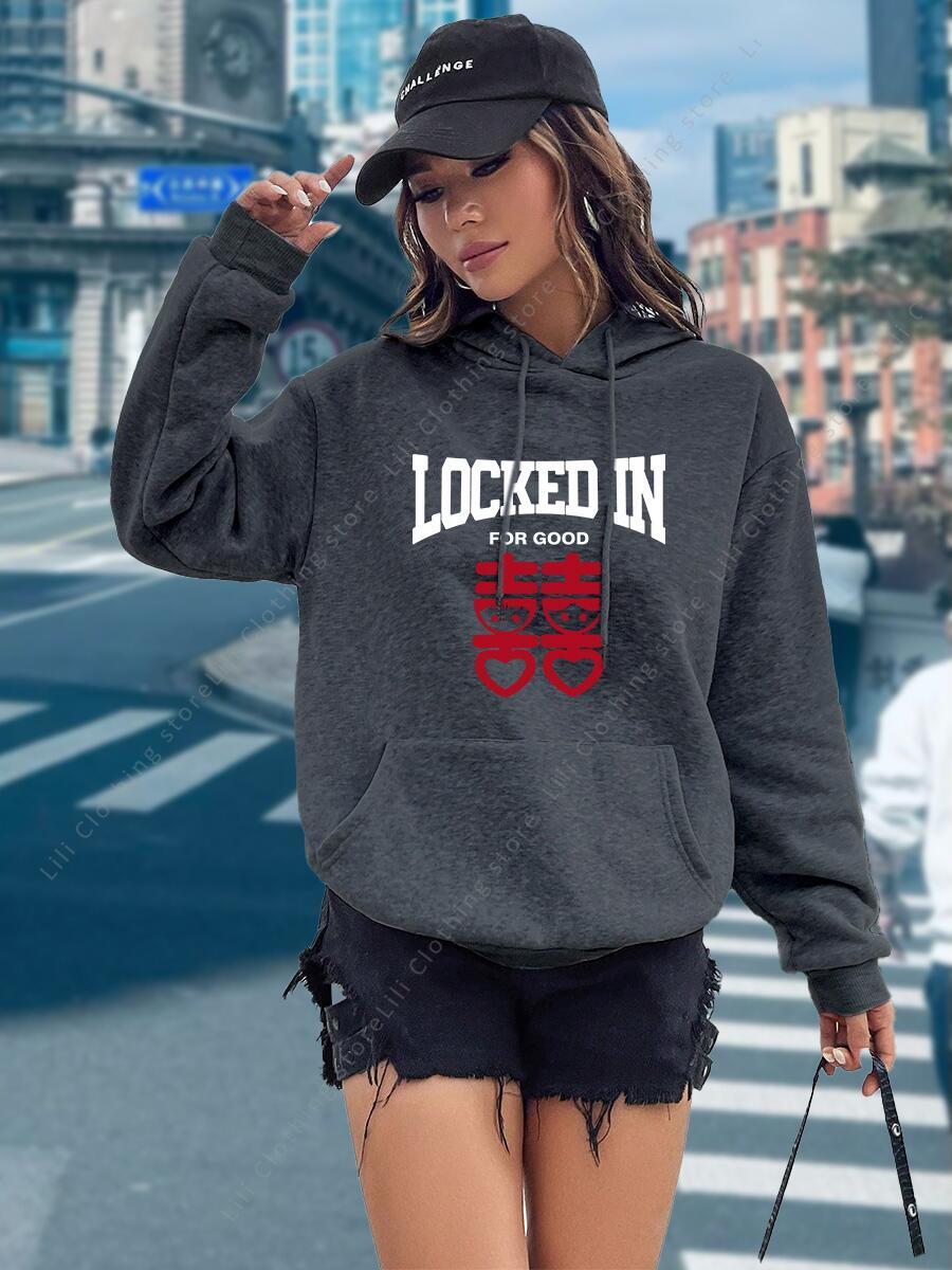 Funny Letter Print Hoodies Wom - Winter Clothing Aesthetic 评论和价格