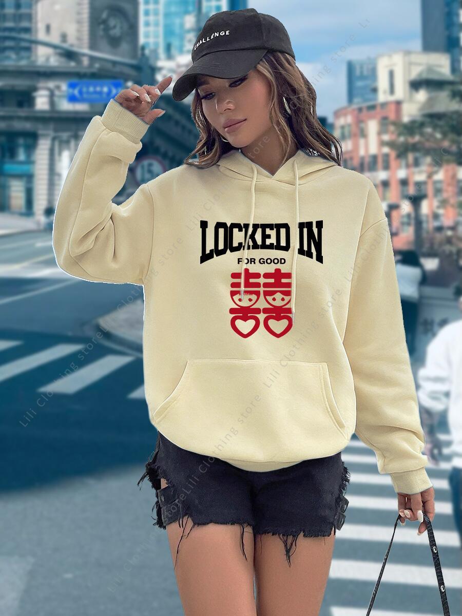Funny Letter Print Hoodies Wom - Winter Clothing Aesthetic 评论和价格