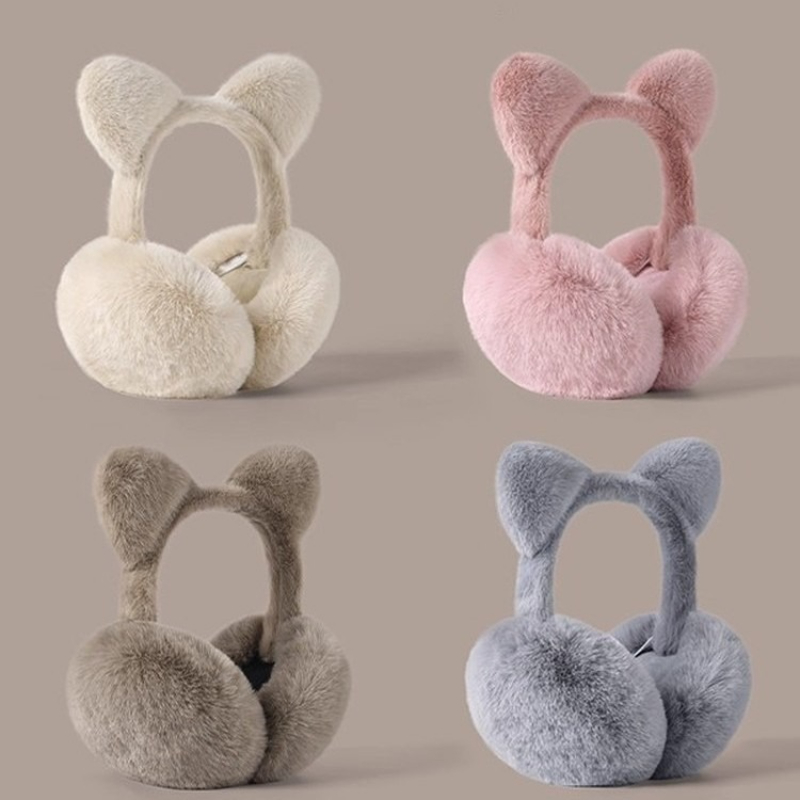 Cat Ears Foldable Earmuffs Plu - Ear Muff Foldable 评论和价格