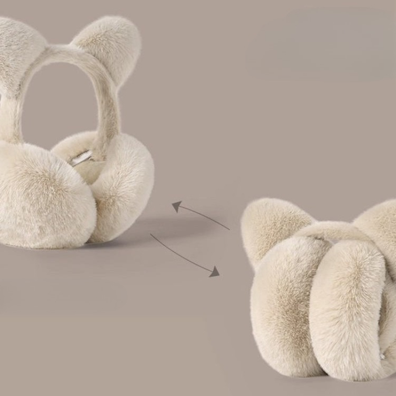 Cat Ears Foldable Earmuffs Plu - Ear Muff Foldable 评论和价格